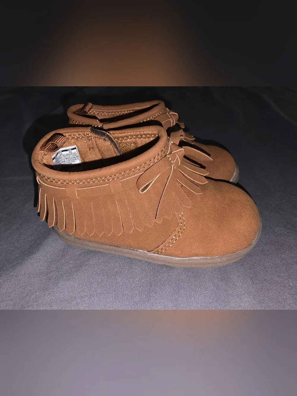 Carter's Brown Fringe Moccasin Baby Shoes